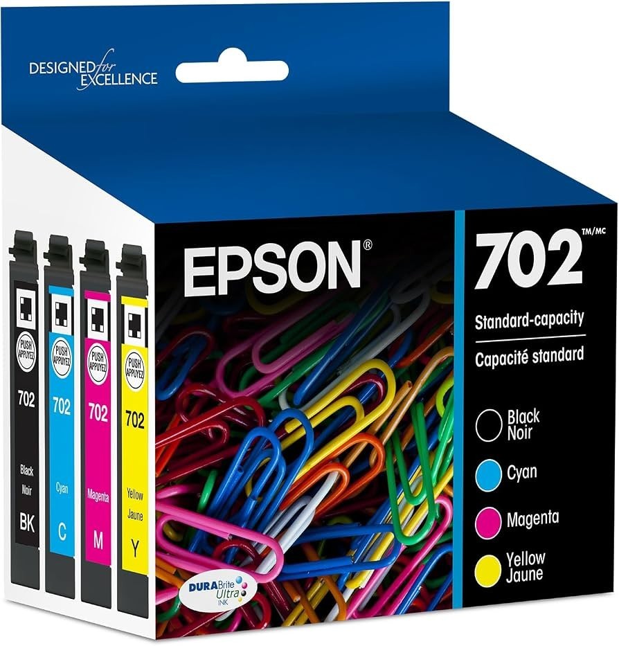 Epson 702 Genuine Ink Cartridge Black and Color Combo Pack T702120-BCS