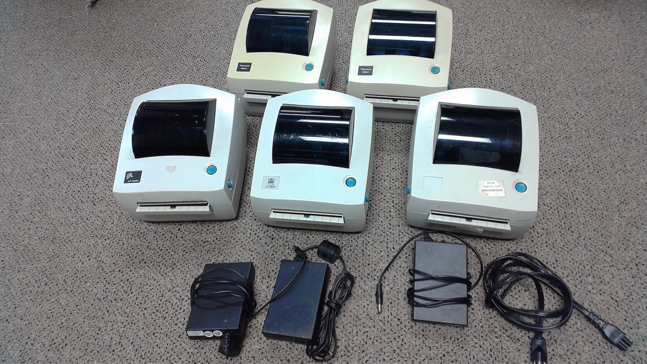 Lot of 5 Working Zebra LP 2844 LP2844 Thermal Printers