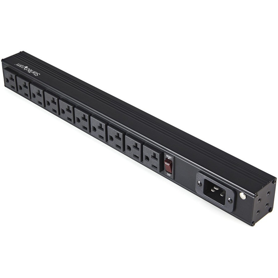 StarTech 10 Outlet Rack Mount Power Strip 125V/16 Amp, 1U Horizontal 19"