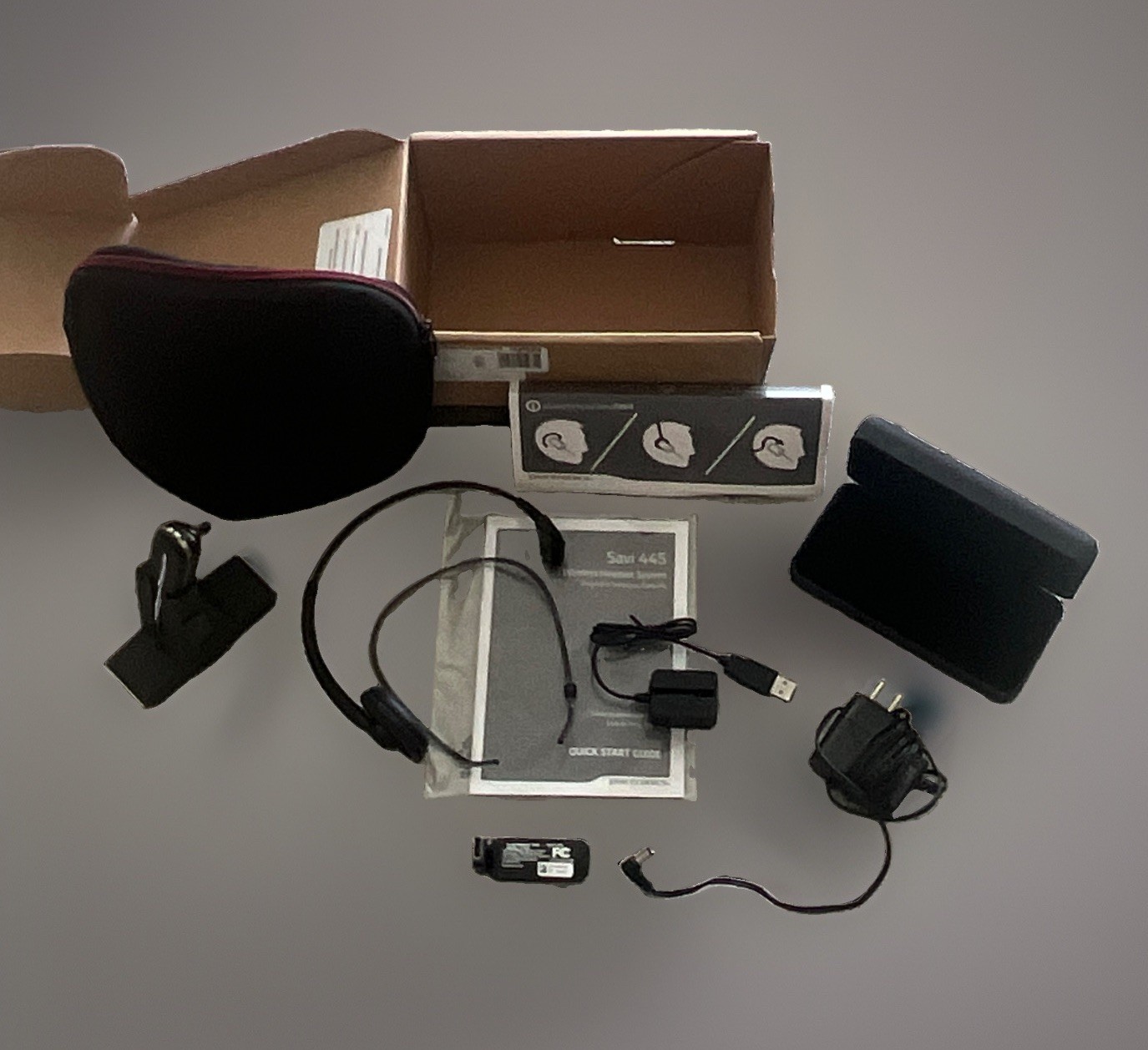 Plantronics Savi 445 Wireless DECT 6.0 USB Headset Single Black Boom Mic