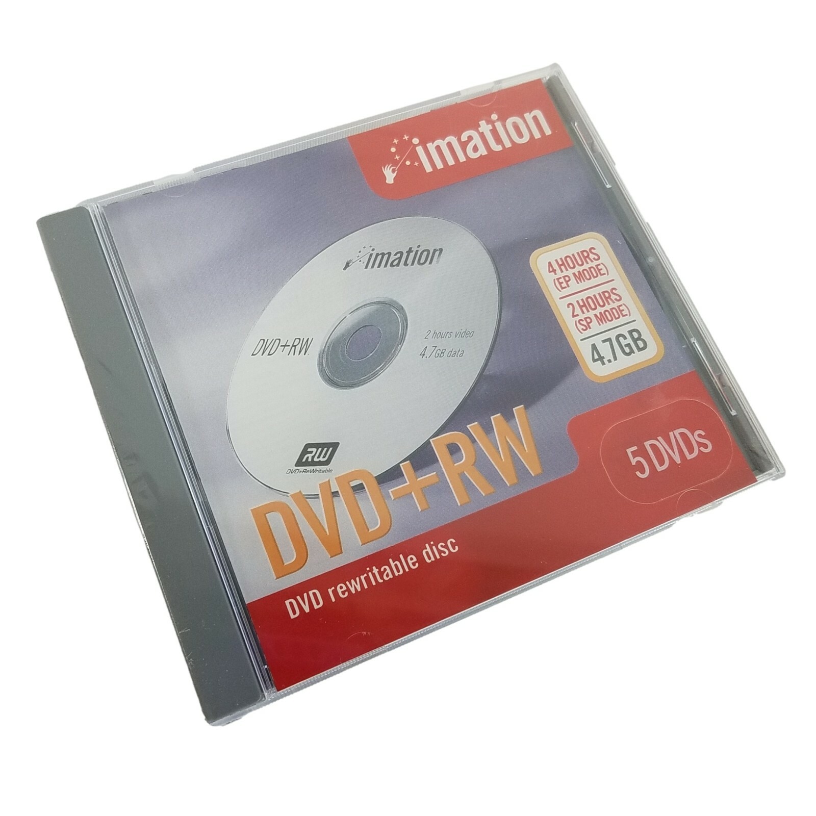 Imation DVD+RW 5 pack (8x/2 hr/4.7GB) Individually wrapped in master pack