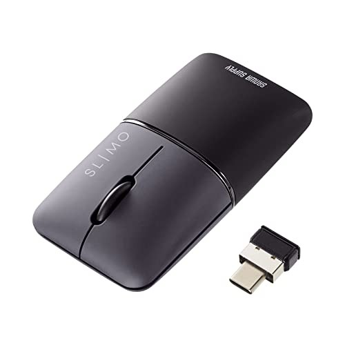 Sanwa Supply Wireless Blue LED Mouse SLIMO Black MA-WCBS310BK NEW
