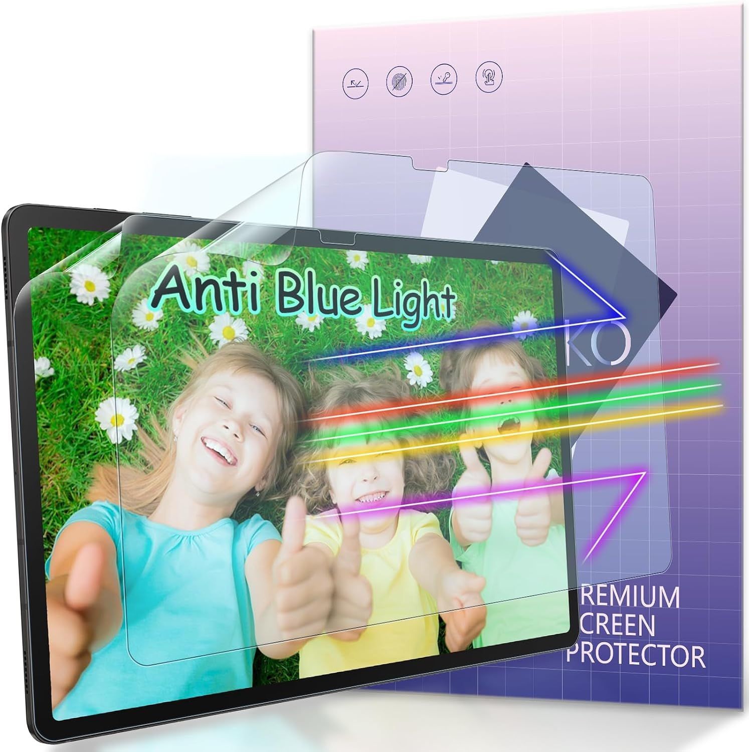 2 Pack Matte Anti Glare Screen Protectors for Samsung Galaxy Tab 12.4 Inch, Blue