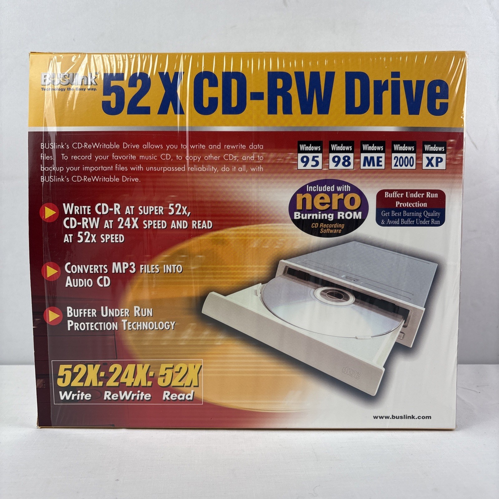 BUSLink 52X 24X 52X CD-RW Drive XP 95 98 ME 2000 XP Nero NEW In Box