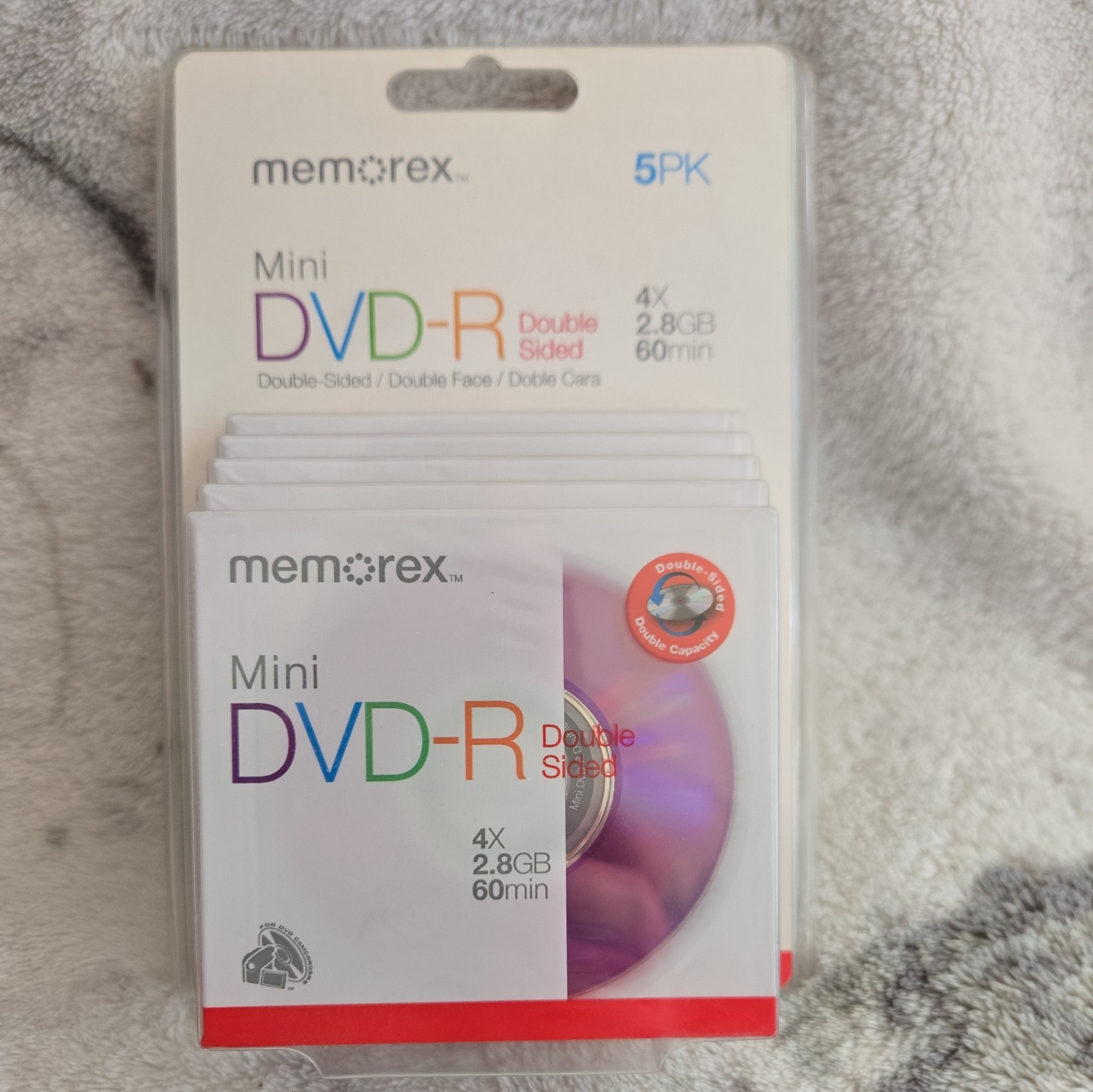 Memorex Blank Mini DVD-R 4x 2.8GB 60min Double-Sided 5PK 5 Pack - New Sealed