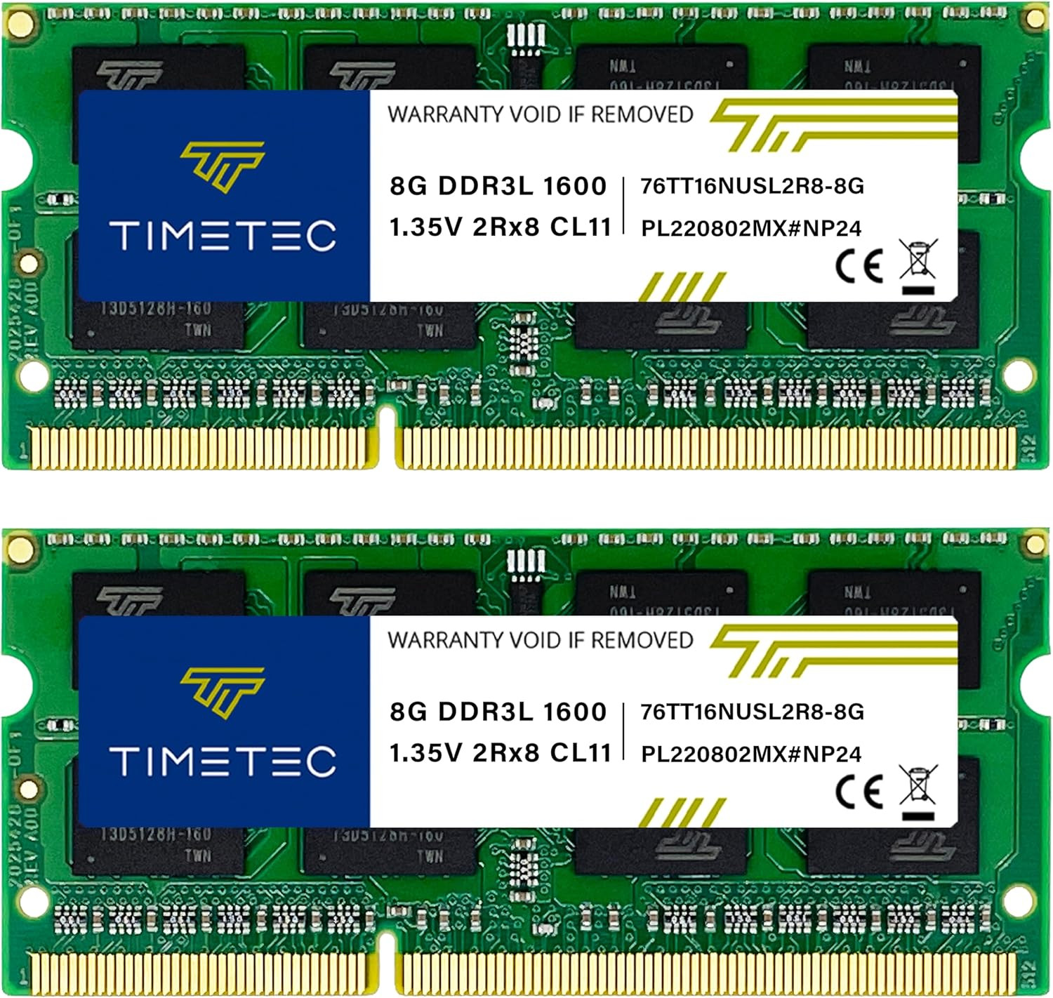 16GB Kit(2X8Gb) DDR3L/DDR3 1600Mhz(Ddr3L-1600) PC3L-12800 Non-Ecc Unbuffered 1.3