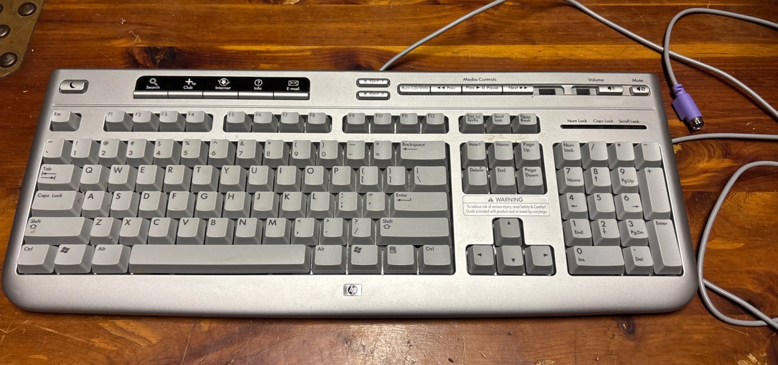 HP MODEL RT7H10 PS/2 MULTIMEDIA WINDOWS KEYBOARD VINTAGE
