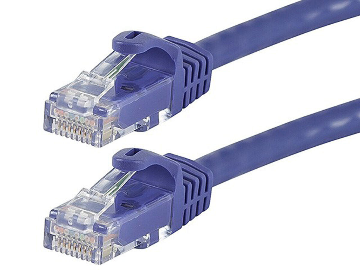 Flexboot Cat6 Ethernet Patch Cable Network RJ45 Stranded UTP 24AWG 50ft Purlple