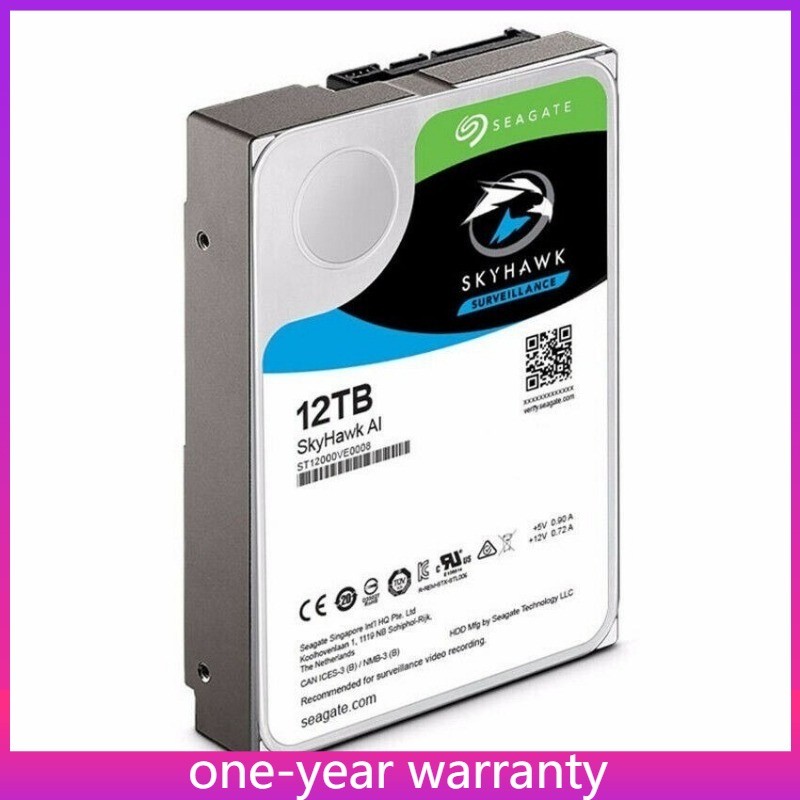  ST12000VE0008 Seagate SkyHawk AI 12TB 7200RPM SATA 6.0GB/s 256MB 3.5" Hard