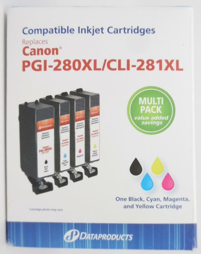 Dataproducts Black/Cyan/Magenta/Yellow XL Compatible Inkjet PGI-280XL/CLI-281XL