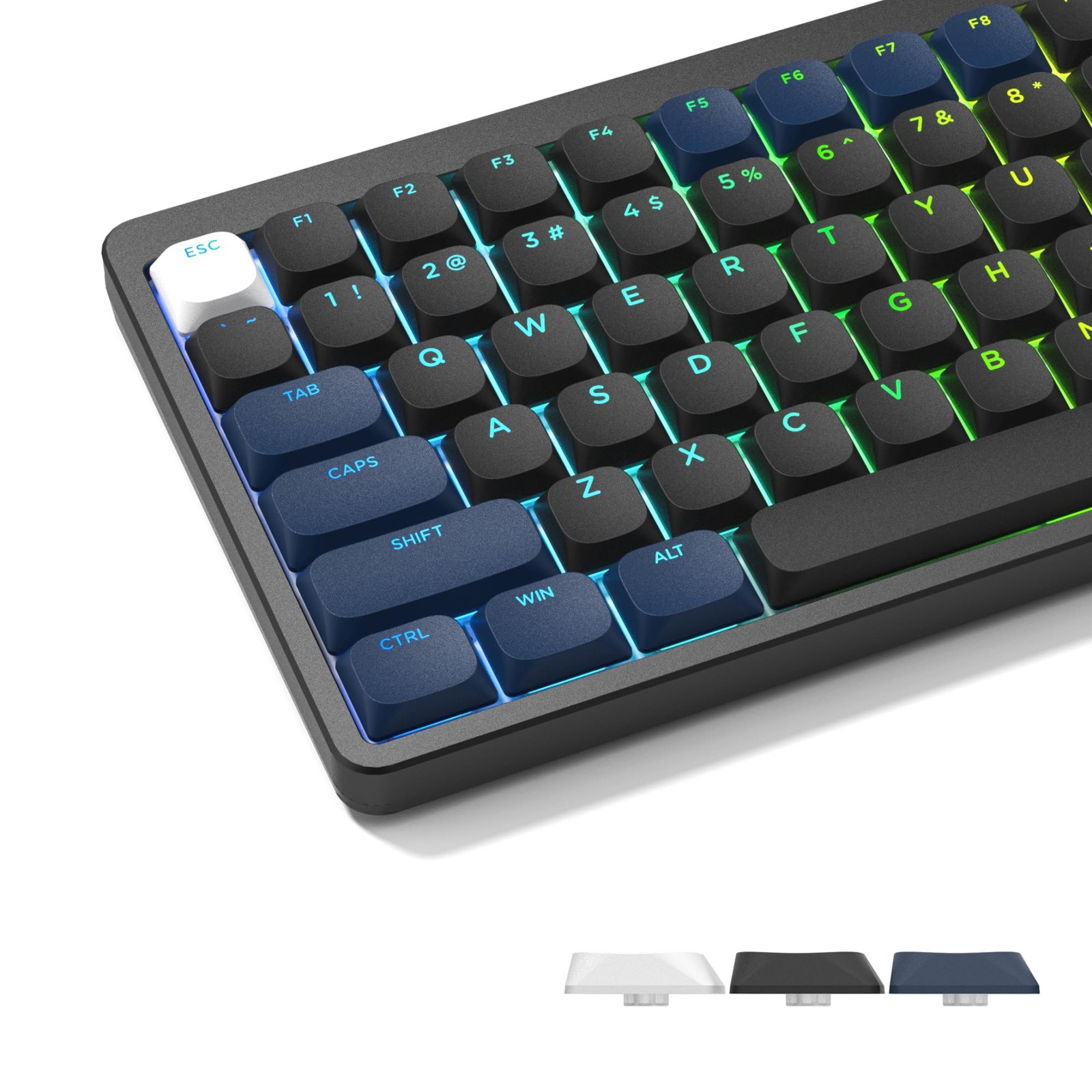 Womier Low Profile Keycaps - PBT Shine Through Keycaps for Mechanical Keyboard 6