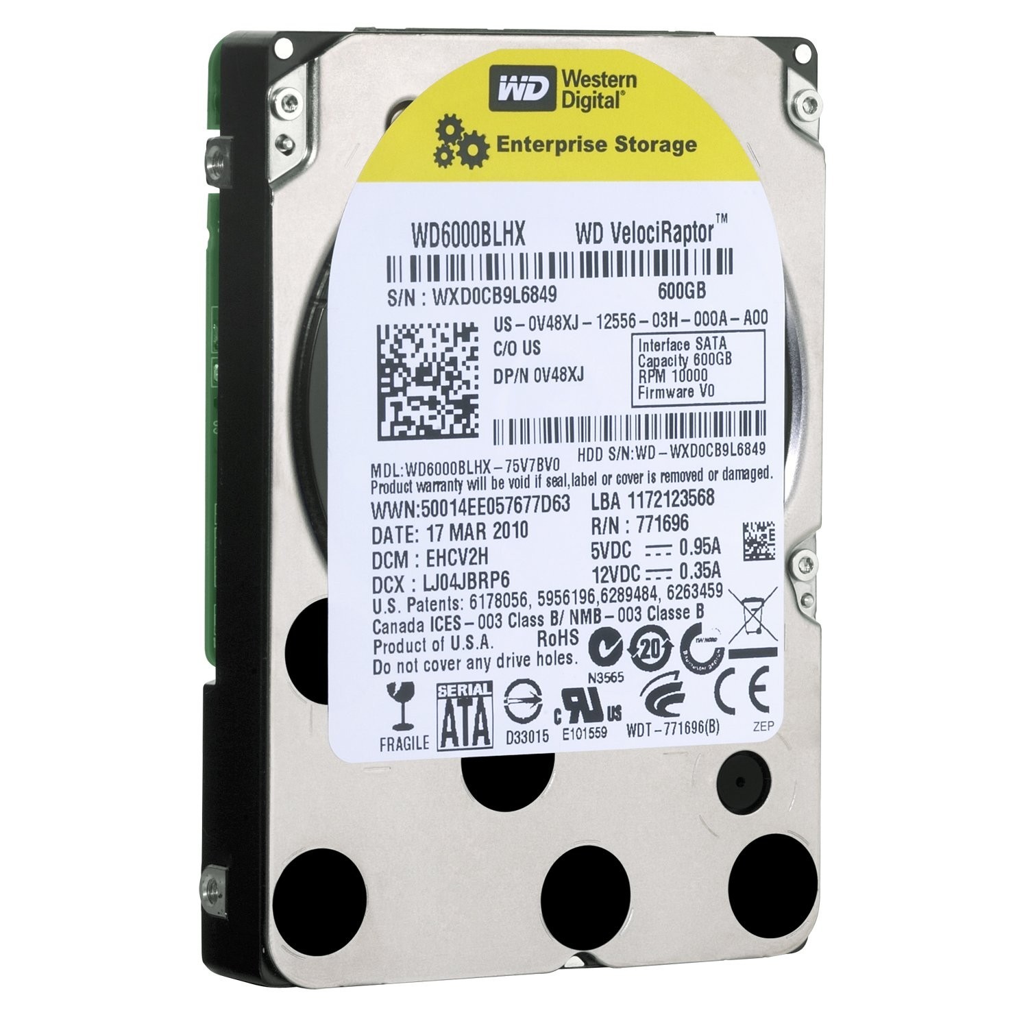 Western Digital WD6000BLHX VelociRaptor 600GB 10K 32MB Cache SATA 6Gb/s 2.5" HDD