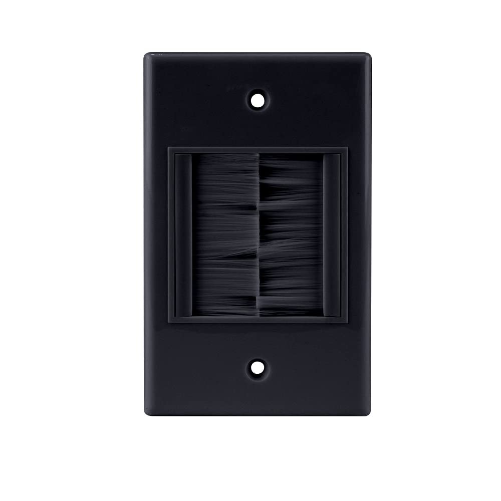 Construct Pro Single-Gang WideMouth Decor Brush Plate Black Plate Black Brush