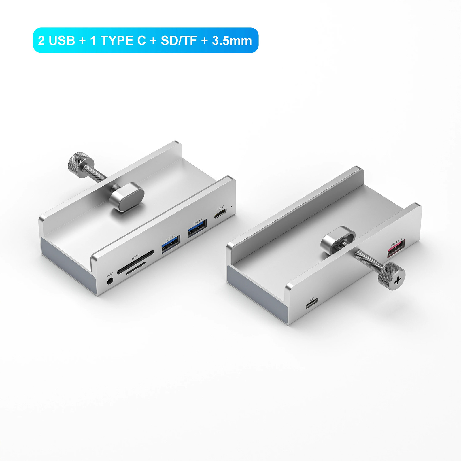 6-in-1 USB 3.0 HUB USB Clip on Docking Station High Speed Adapter for PC Laptop