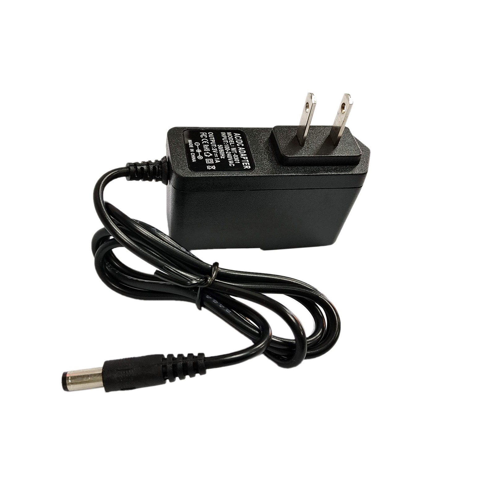 MTYTOT 3 Volt 1A DC Power Supply 3W Adapter 7.6cm*2.7cm*4cm, Black