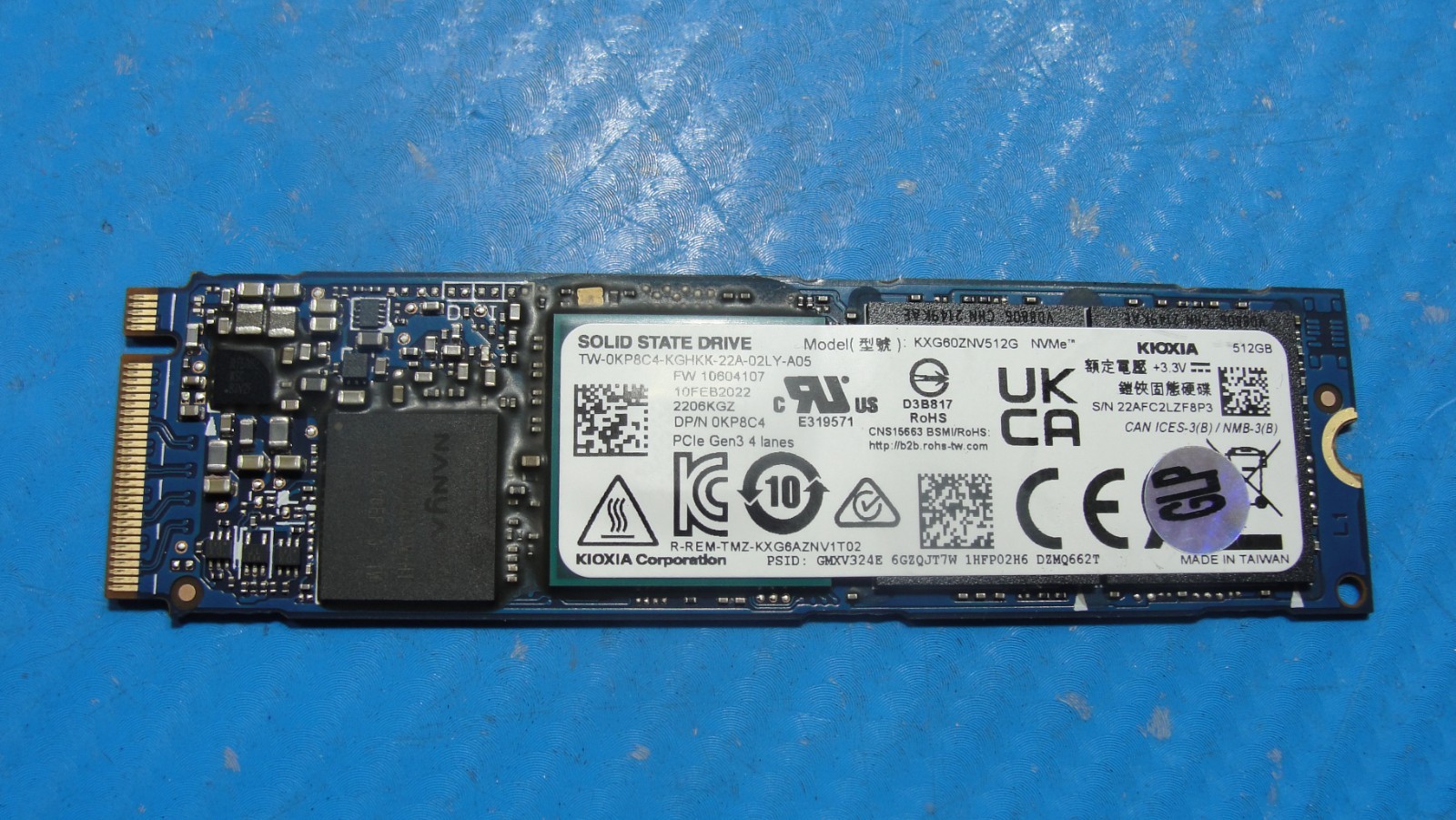 Dell 5421 KIOXIA 512GB NVMe M.2 SSD Solid State Drive KXG60ZNV512G KP8C4
