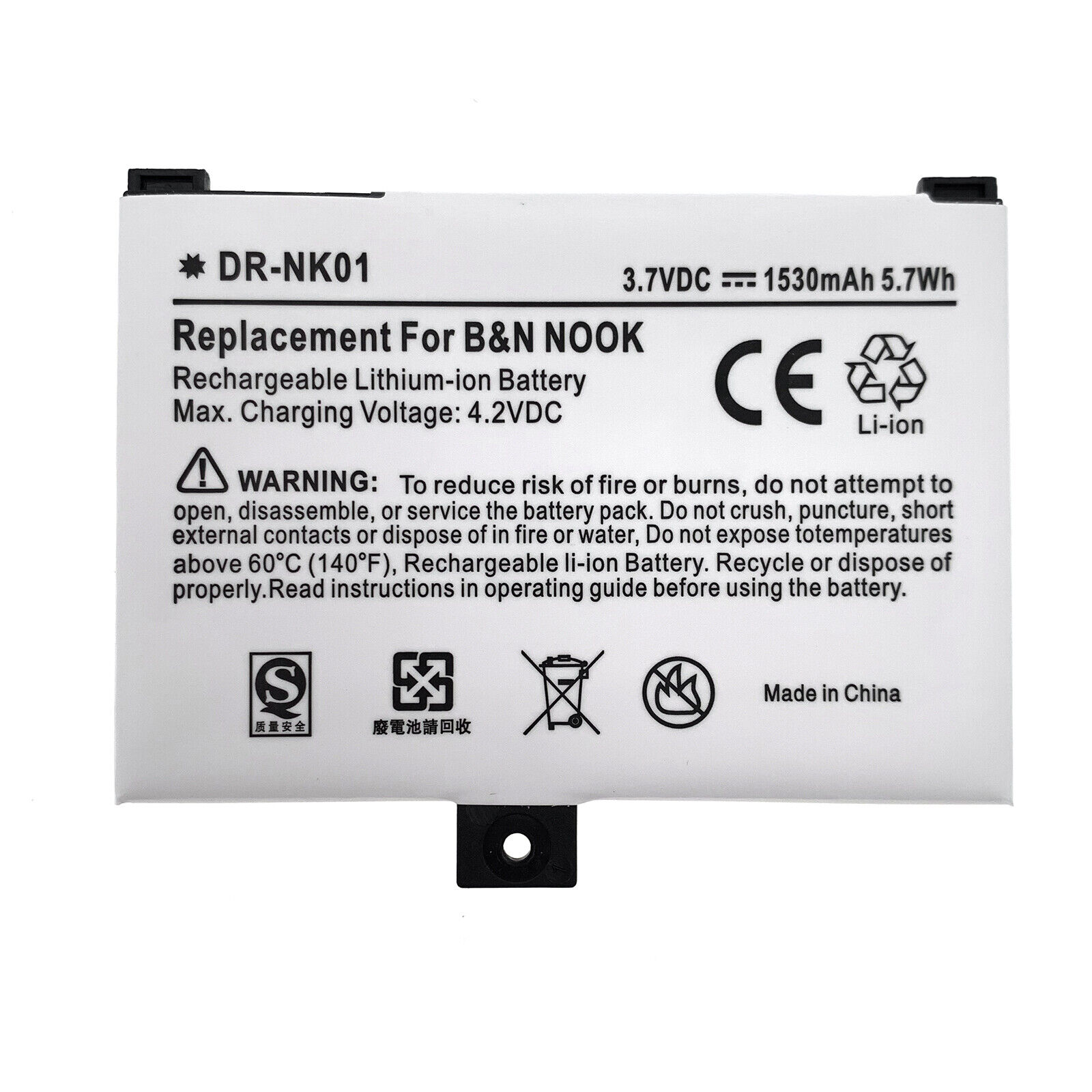 1530mAh Battery Fits For Barnes & Noble NOOK 005/ BNRZ1000/ Classic/ 1st Edition