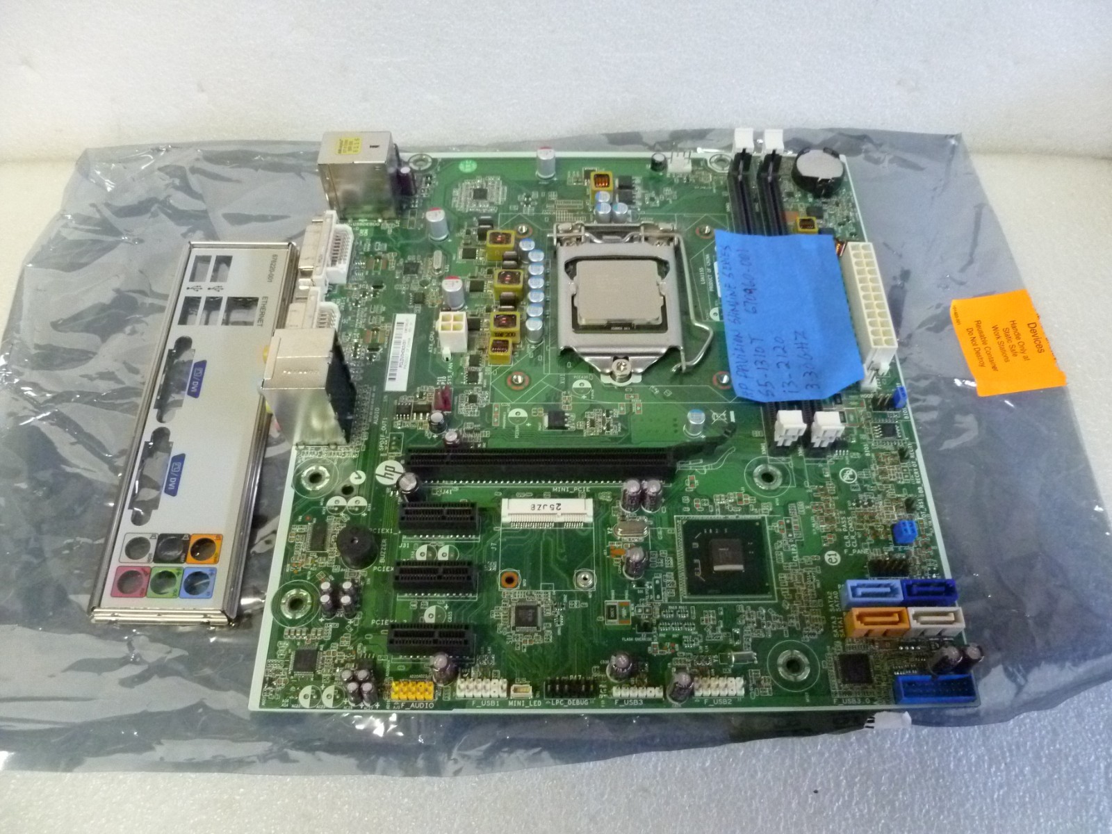 HP PAVILION S5-1310T INTEL CPU i3-2120 3.30GHZ MOTHER BOARD+IO COVER 670960-001