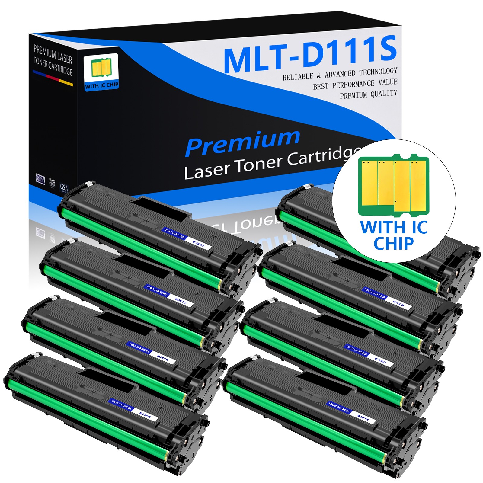 8PK MLT-D111S 111S Toner Cartridges for SAMSUNG Xpress SL-M2020W M2021W M2070