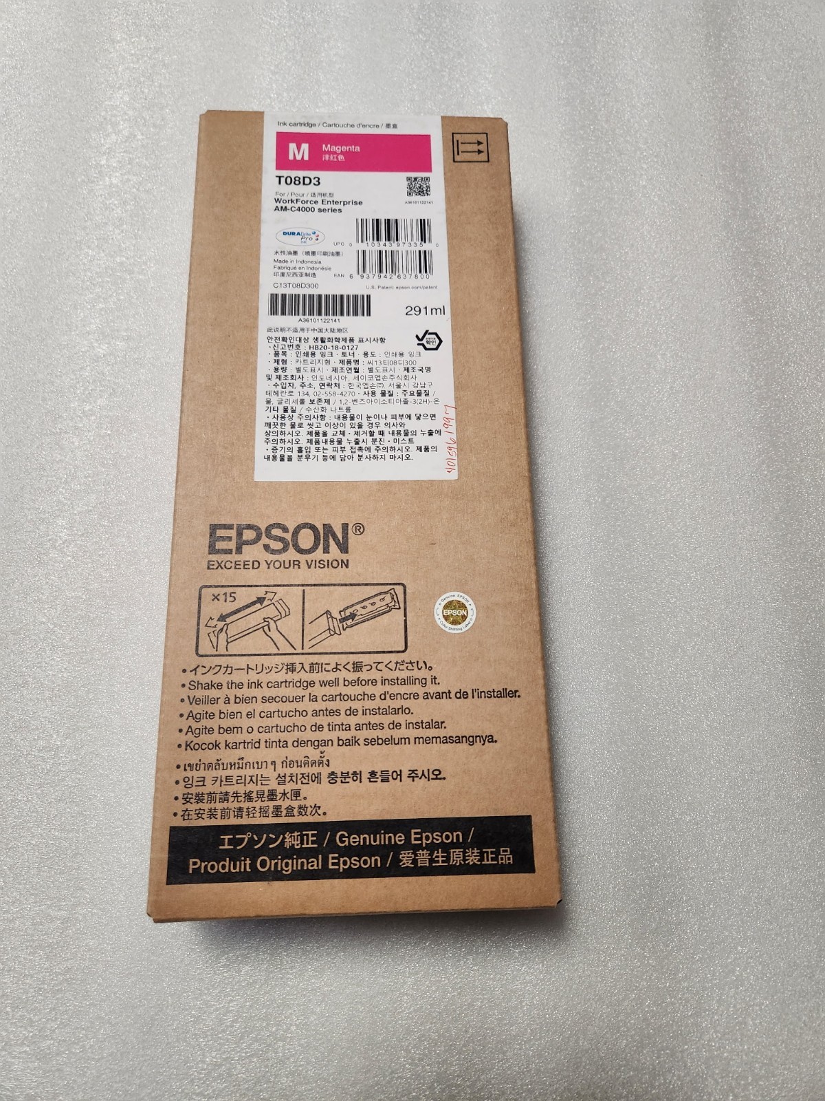 Genuine Epson Ink Cartridge T08D3 (Magenta)