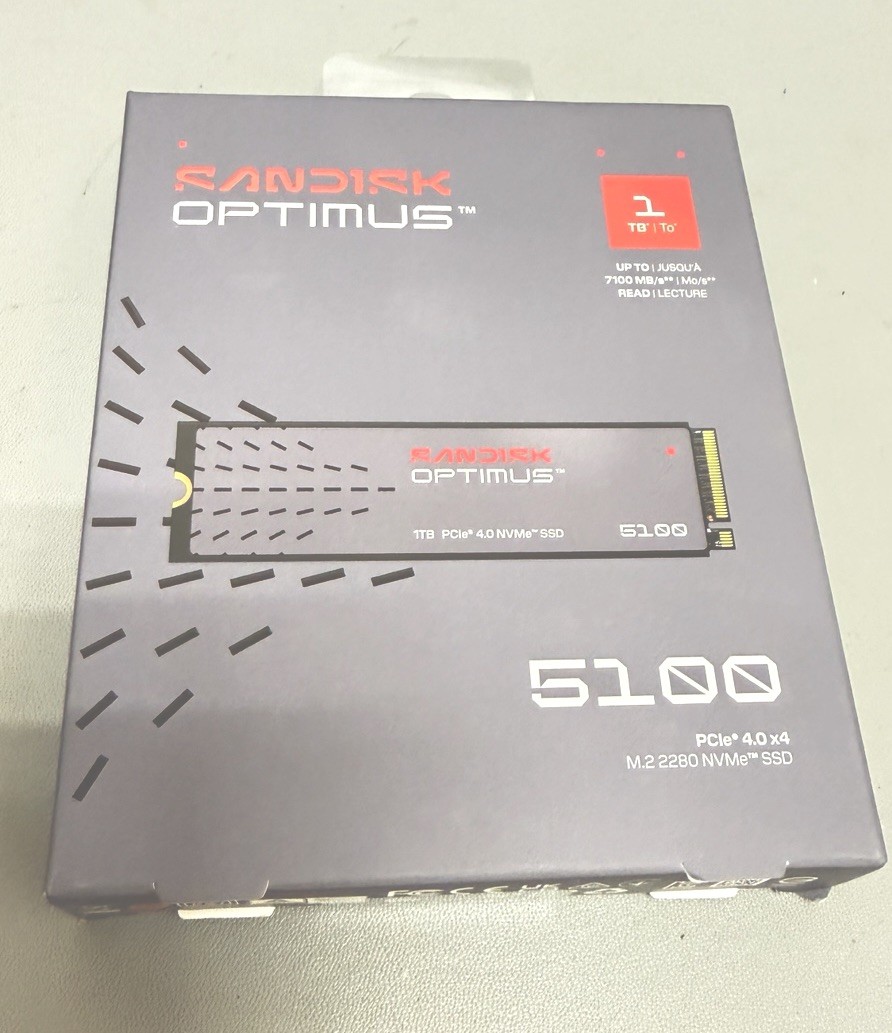 SanDisk Optimus 5100 1TB NVMe SSD PCIe 4.0 x4 M.2 2280 7100MB/s SDSP51100TAN