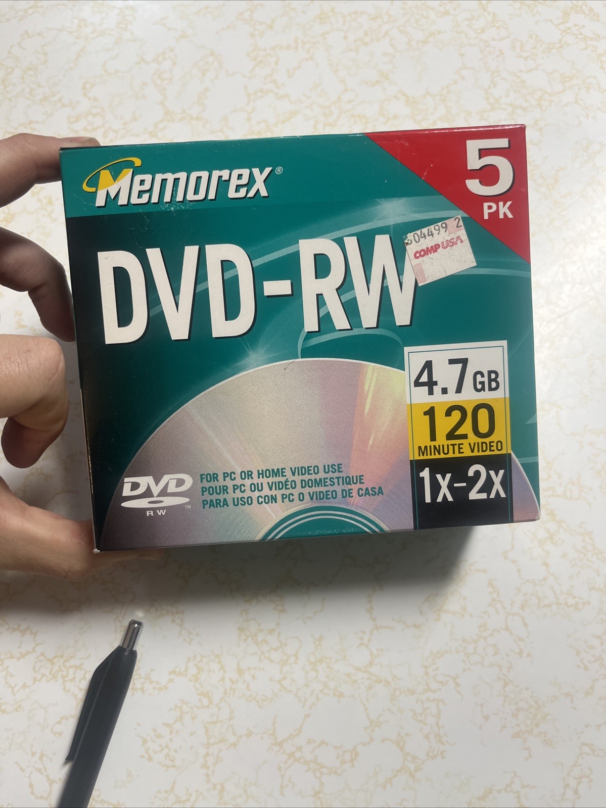 Memorex DVD-RW 1x 2x 4.7GB 120Mins 5-pack BRAND NEW SEALED @2C14