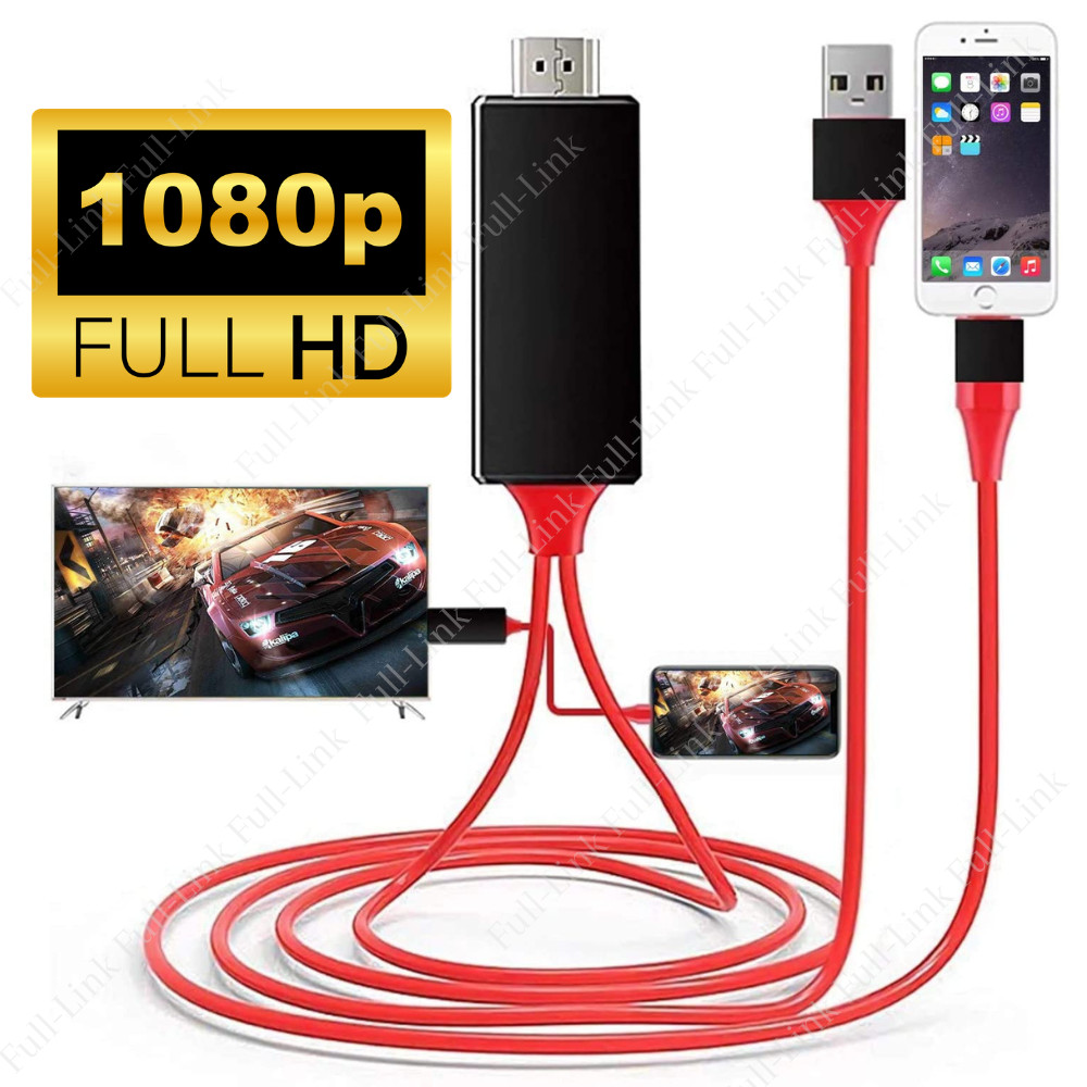 HDMI Mirroring AV 6FT Cable Phone to TV HDTV Adapter 1080P For iPhone 14 13 iPad