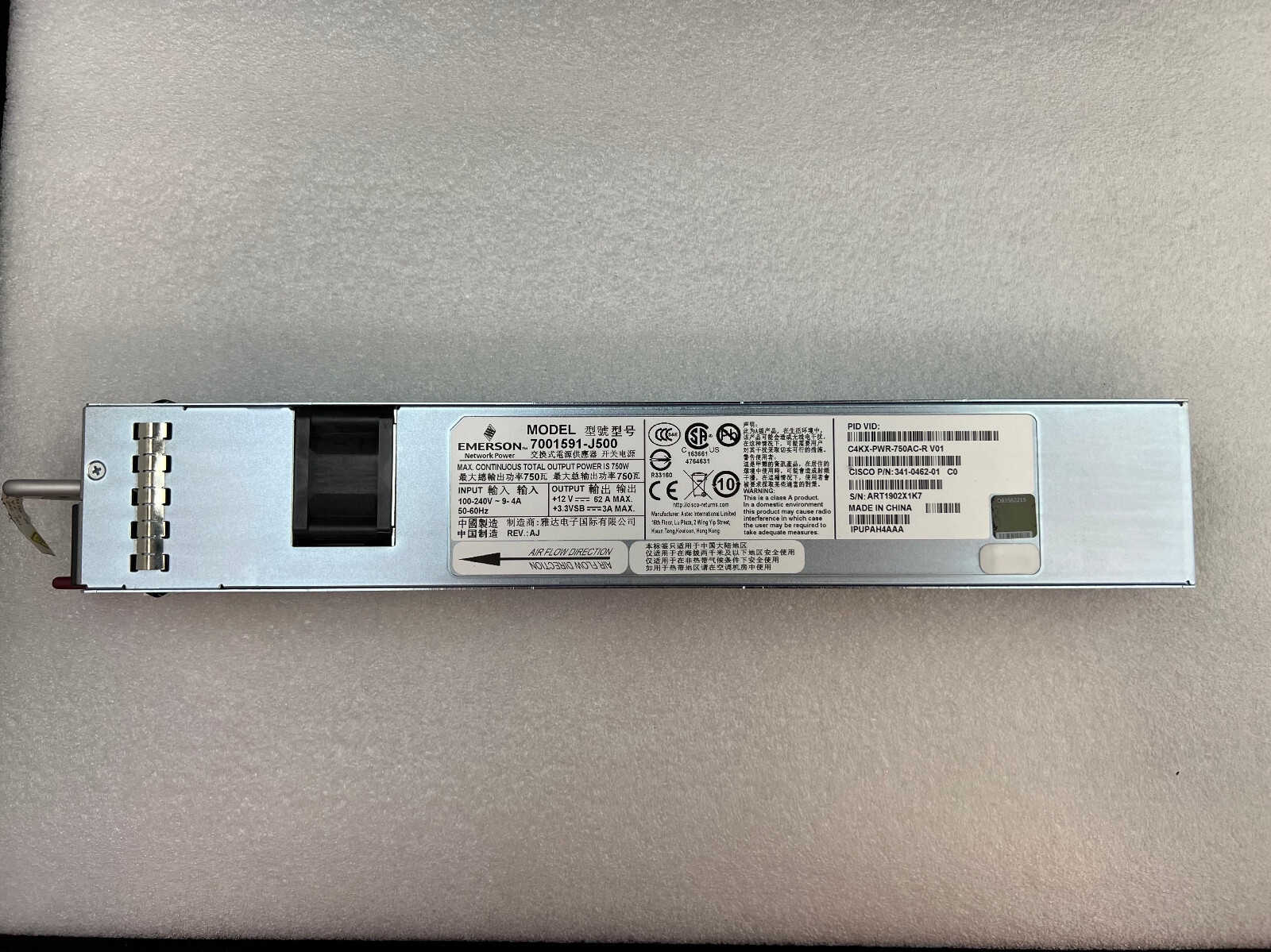 ***Pulled from working switch*** Cisco C4KX-PWR-750AC-R