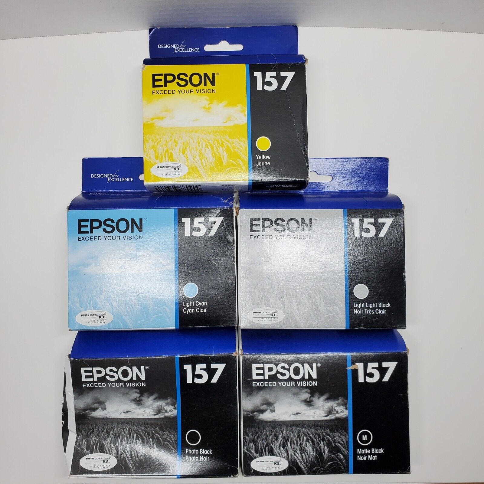 2020-2022 GENUINE epson 157 T157 ink cartridges R3000 5 Set (71, 74, 75, 78, 79)