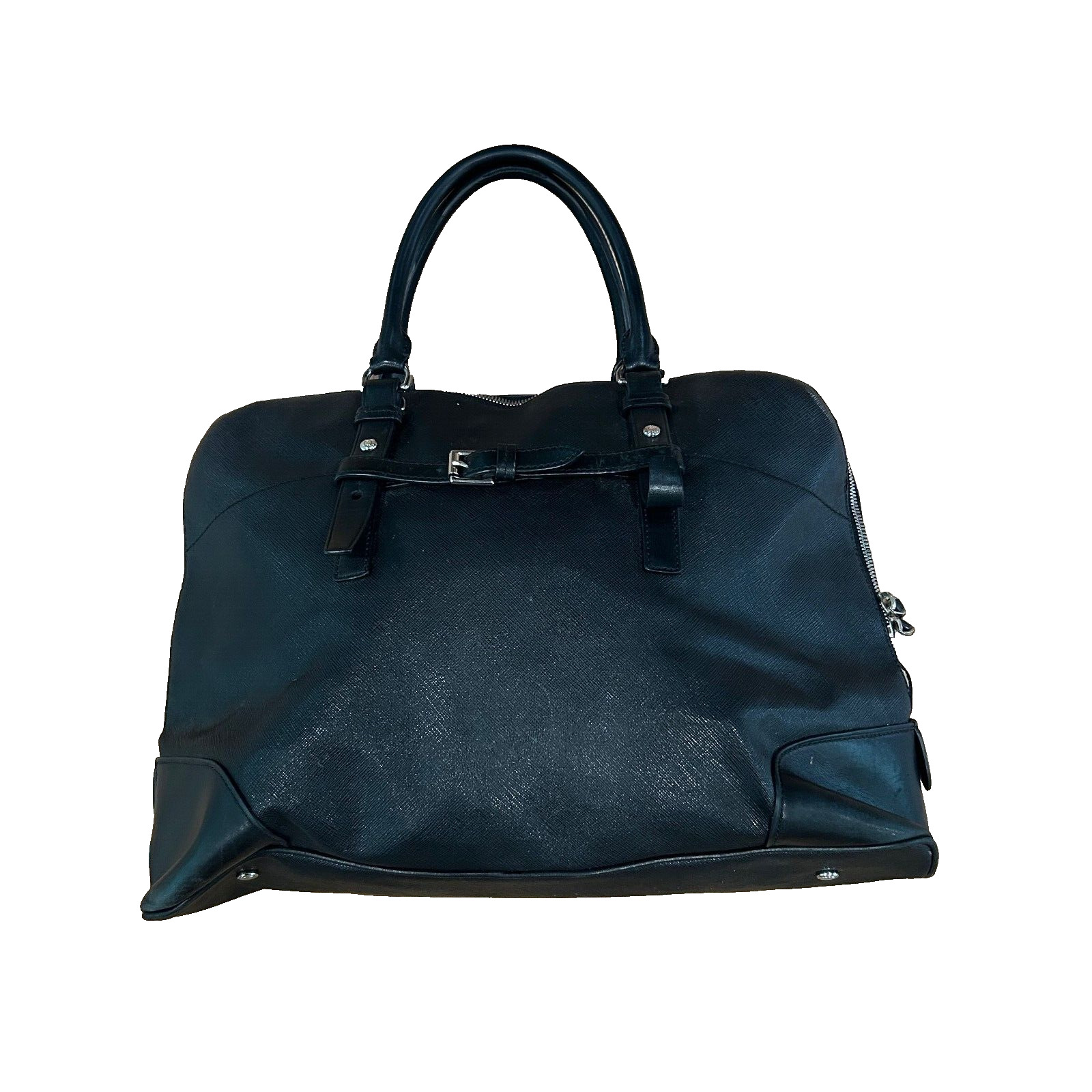 Tumi Black Leather Villa Nivelle Business Satchel bag Laptop Travel Briefcase 