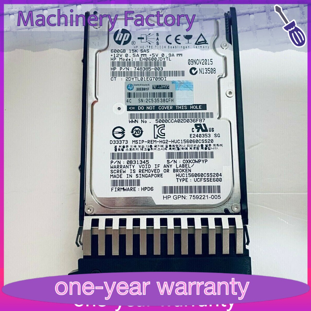 HPE J9F49A 787649-001 NEW MSA 1.8TB 2.5" SAS 10K 12G SFF BC HDD Hard Drive US