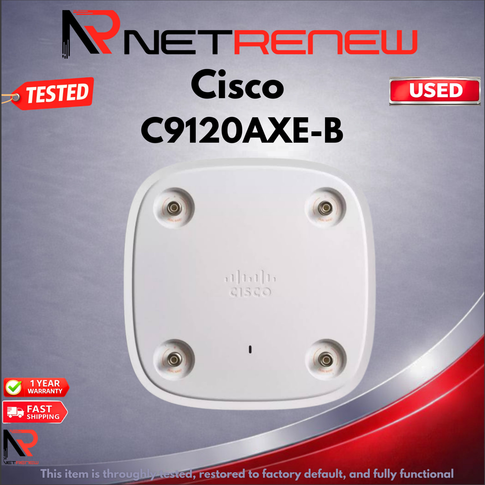 Cisco Catalyst C9120AX C9120AXE-B Wireless Access Point No Antenna