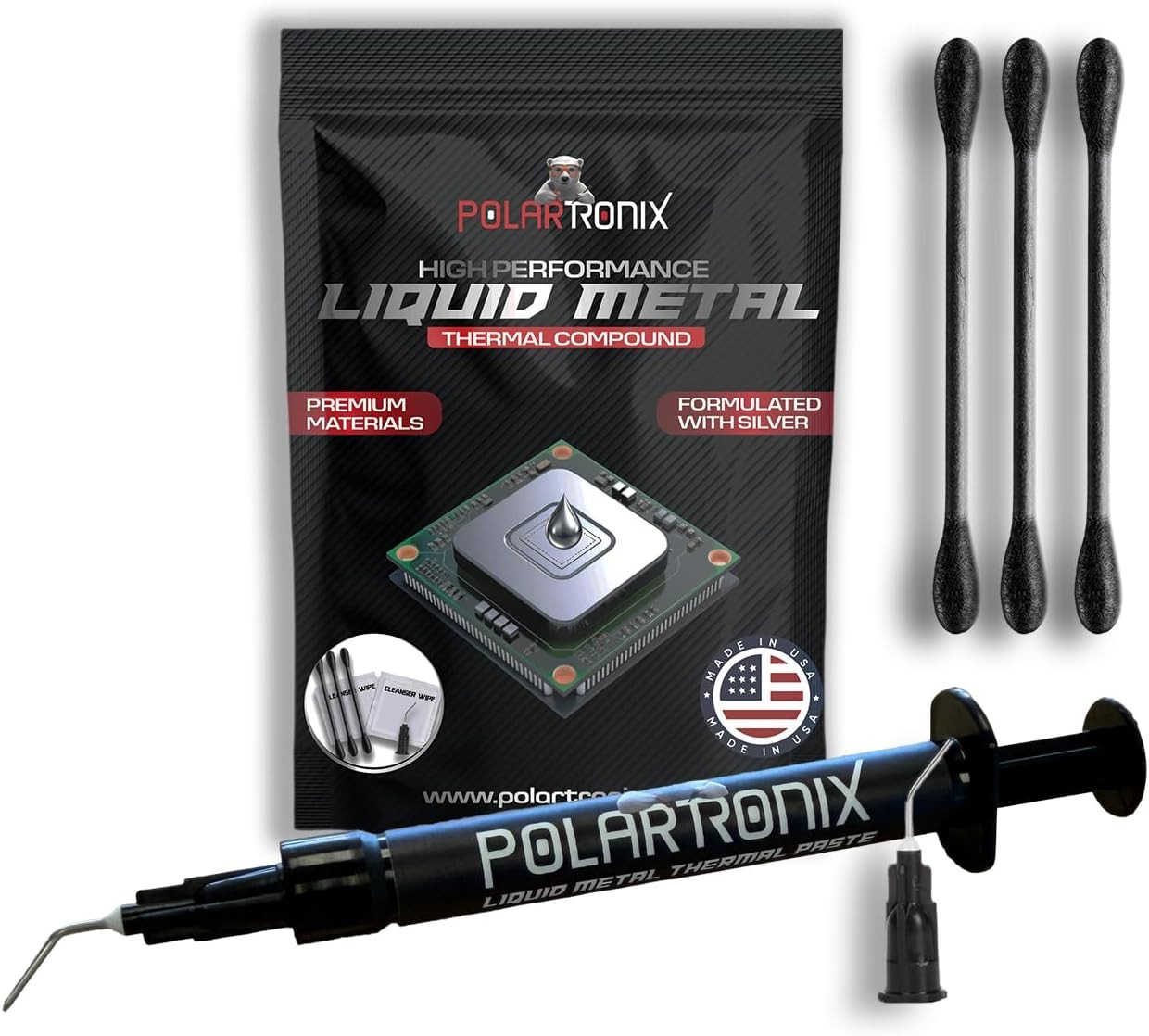 Polartronix Liquid Metal Thermal Paste - 1 Gram - Made in USA - Liquid Metal for