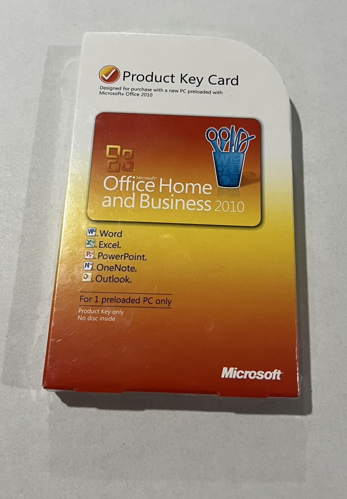 Genuine MS Microsoft Office 2010 Home and Business Product Key Card (PKC)