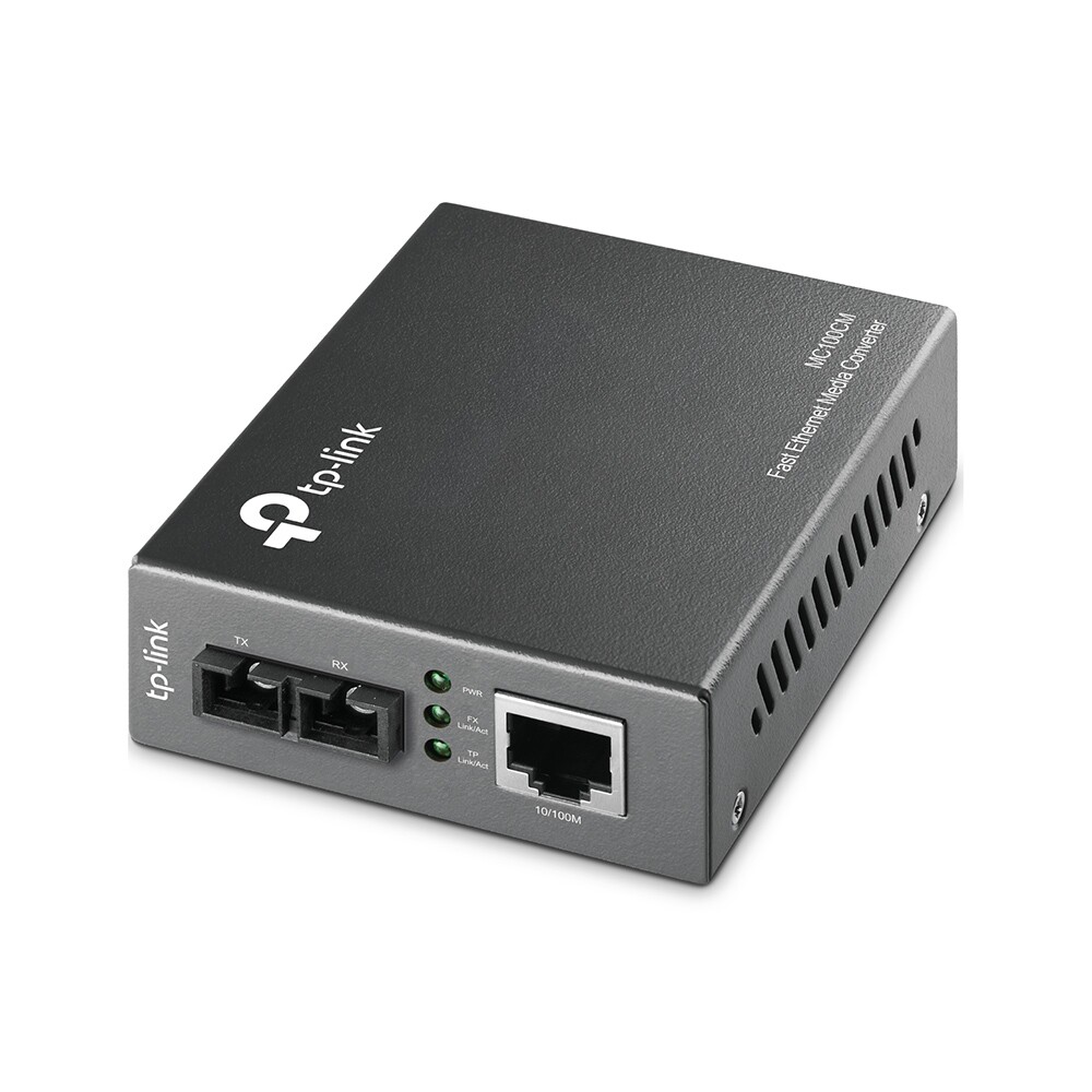 TP-Link MC100CM 10/100Mbps Fast Ethernet Fiber Optic Multi-Mode Media Converter