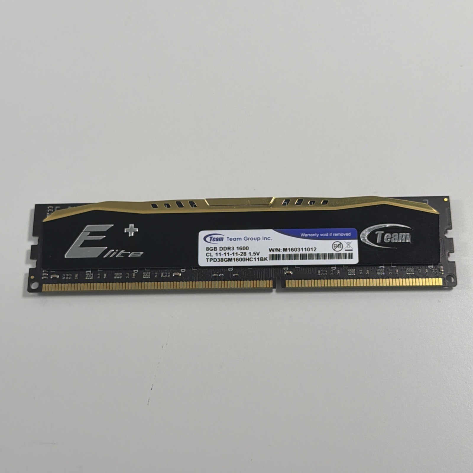 TEAM Group Elite+ TPD38G1600HC11BK PC3-12800u DDR3 1 Stick 8GB RAM Tested Clean