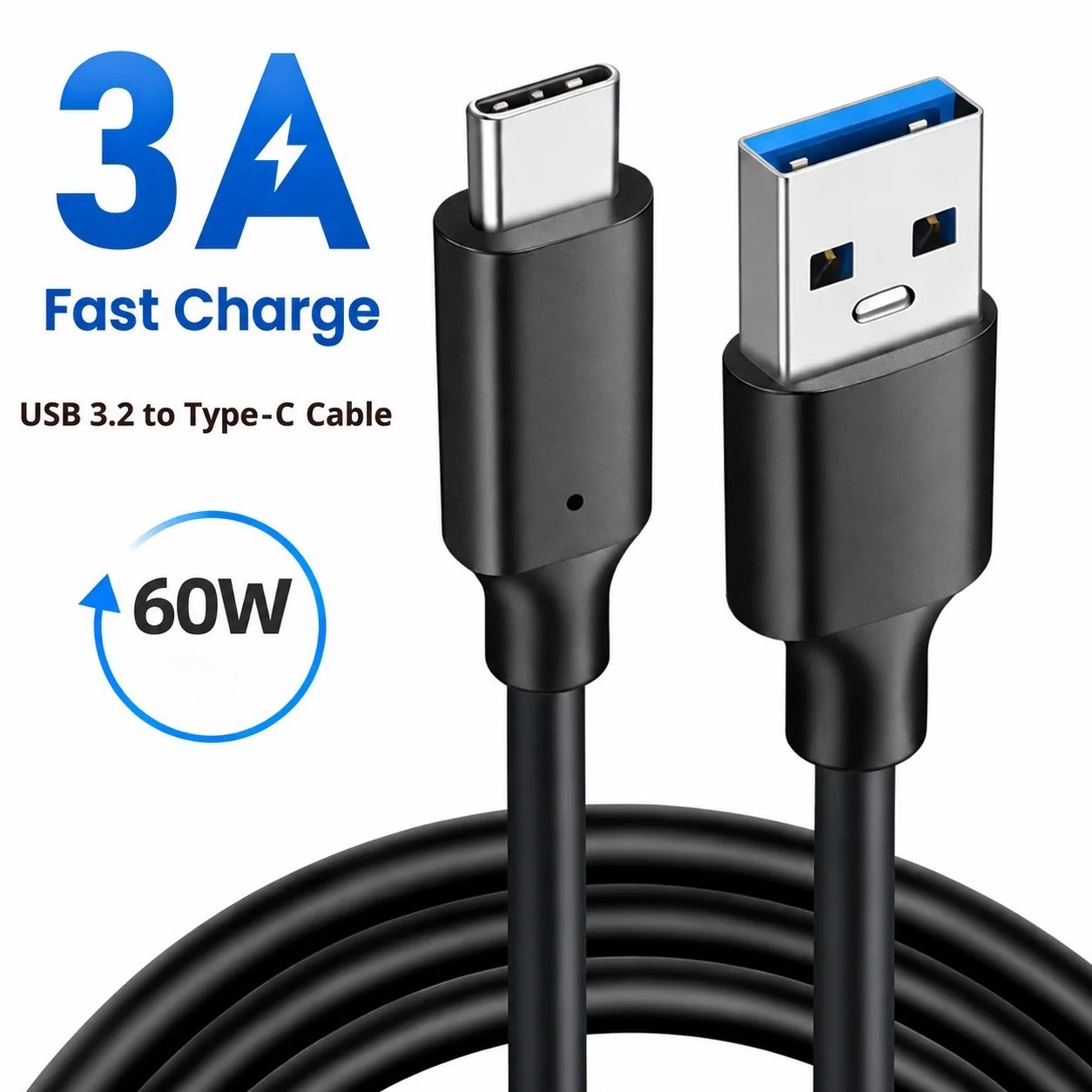 USB 3.2 10Gbps Type C Cable USB A to USB-C High Speed Data Transfer SSD HDD