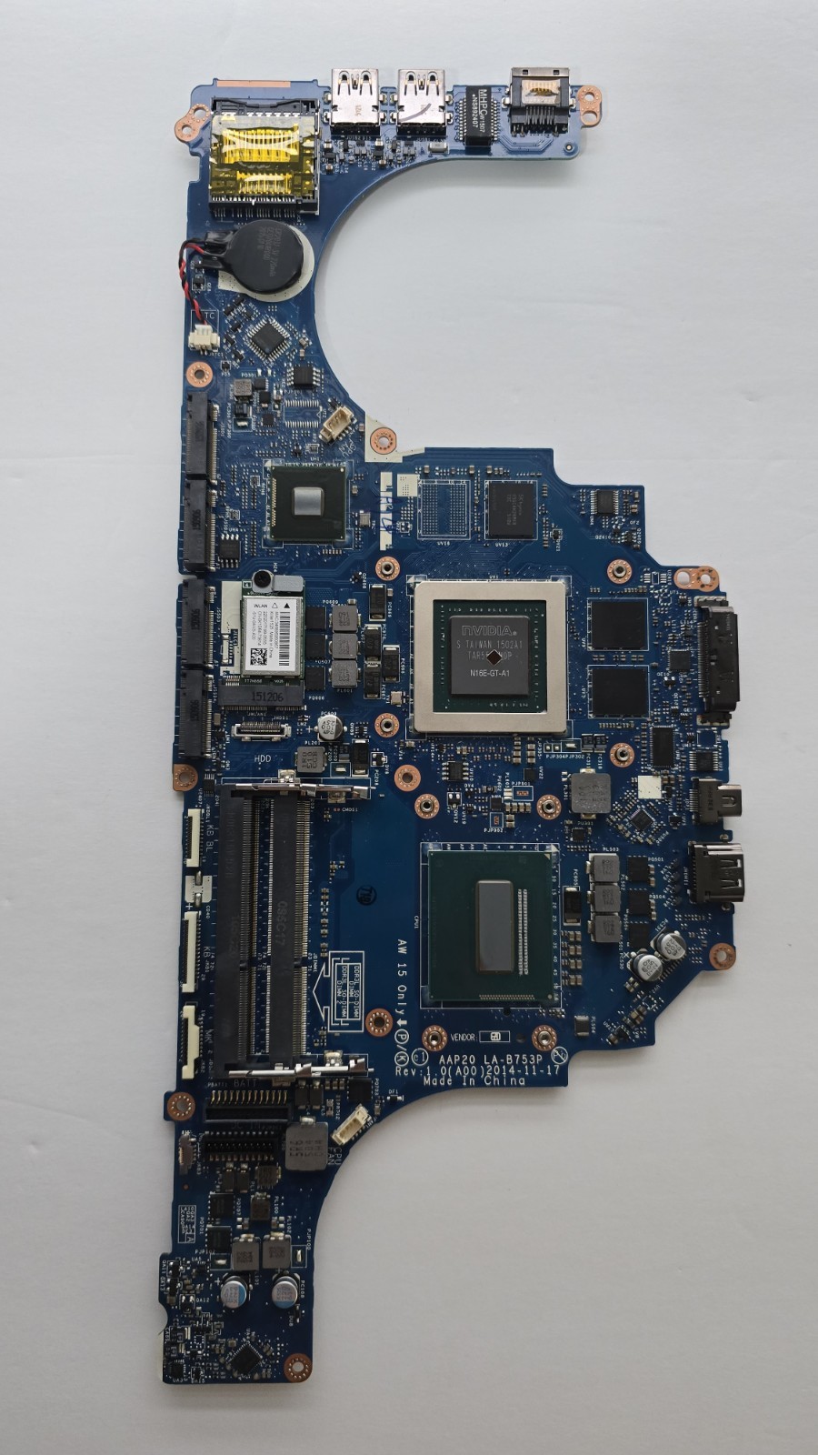 Dell Alienware 15 R1 Laptop Motherboard LA-B753P AAP20 i7-4710HQ CPU GTX 960M