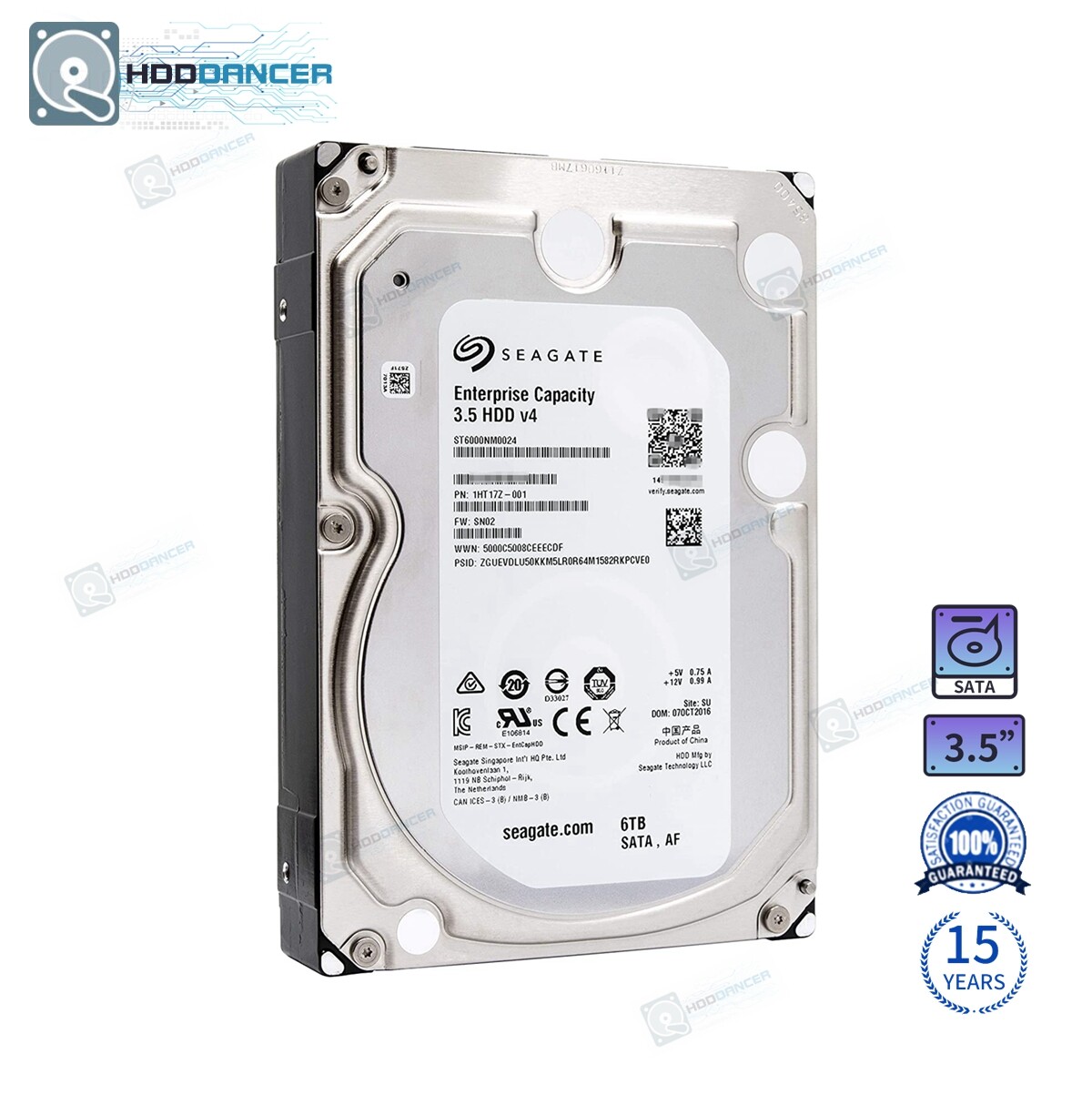 ST6000NM0024 Seagate Enterprise 3.5" SATA 6TB V4 6Gb/s 7200RPM 128MB Hard Drive