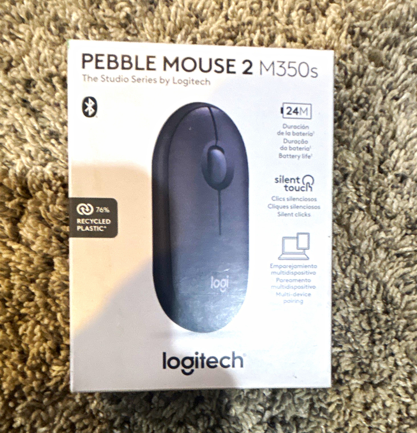Logitech Pebble Mouse 2 M350s Bluetooth Silent Optical 1000 DPI 3-Button Black