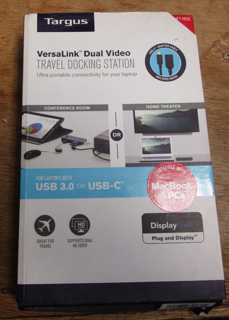 Targus DSU100US VersaLink Dual Video Travel Docking Station ( New) Other
