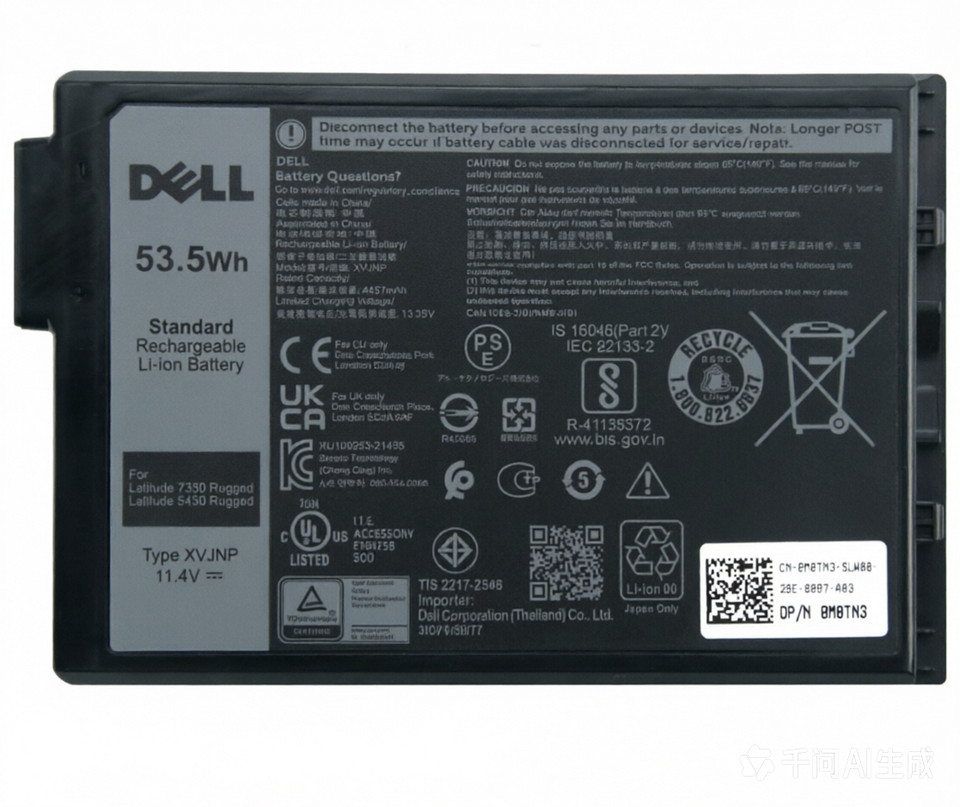 OEM 53.5Wh XVJNP Genuine BatteryFor Dell Latitude 5430 7330 Rugged Extreme M0TN3