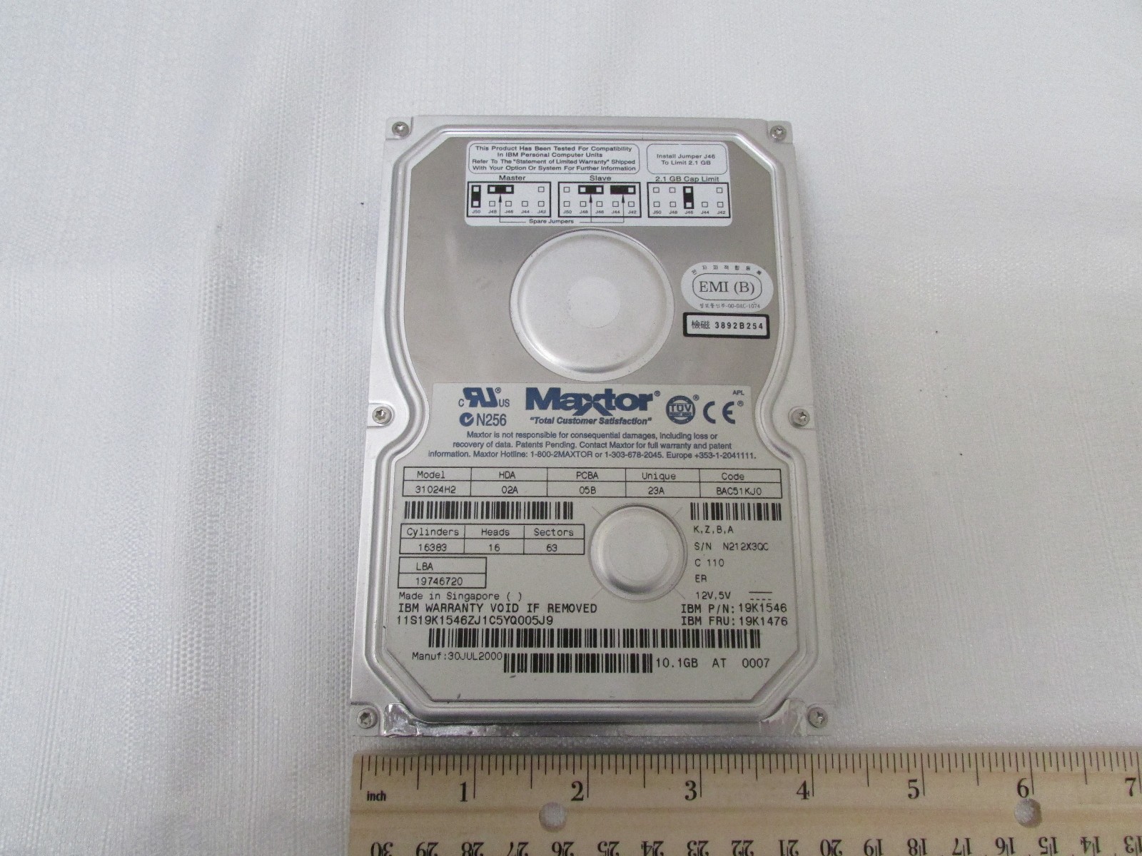 Maxtor 31024H2 10.1GB HP P2014-60101 63001 69001 5400RPM IDE Hard Drive for IBM
