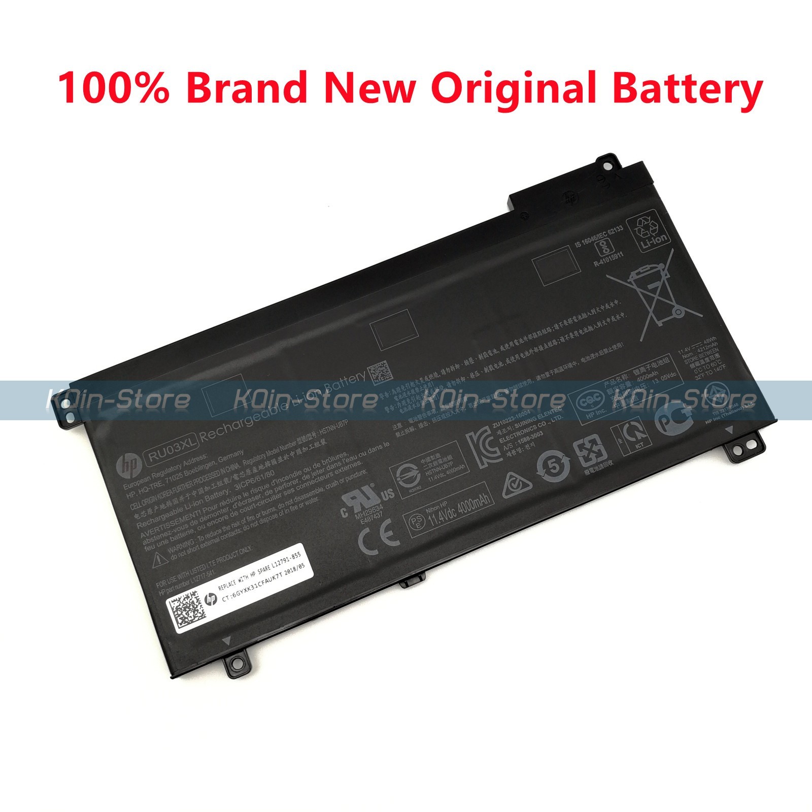 New RU03XL Battery for HP ProBook X360 11 G3 G4 EE 440 G1 HSTNN-IB8P HSTNN-UB7P