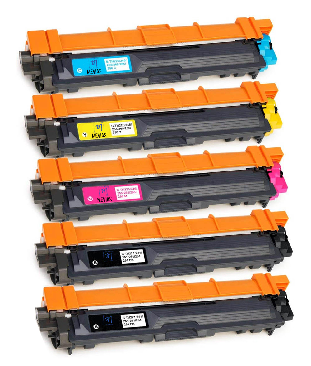 5PK TN221 TN225 Toner Cartridge for MFC-9130CW MFC-9330CDW HL-3140CW