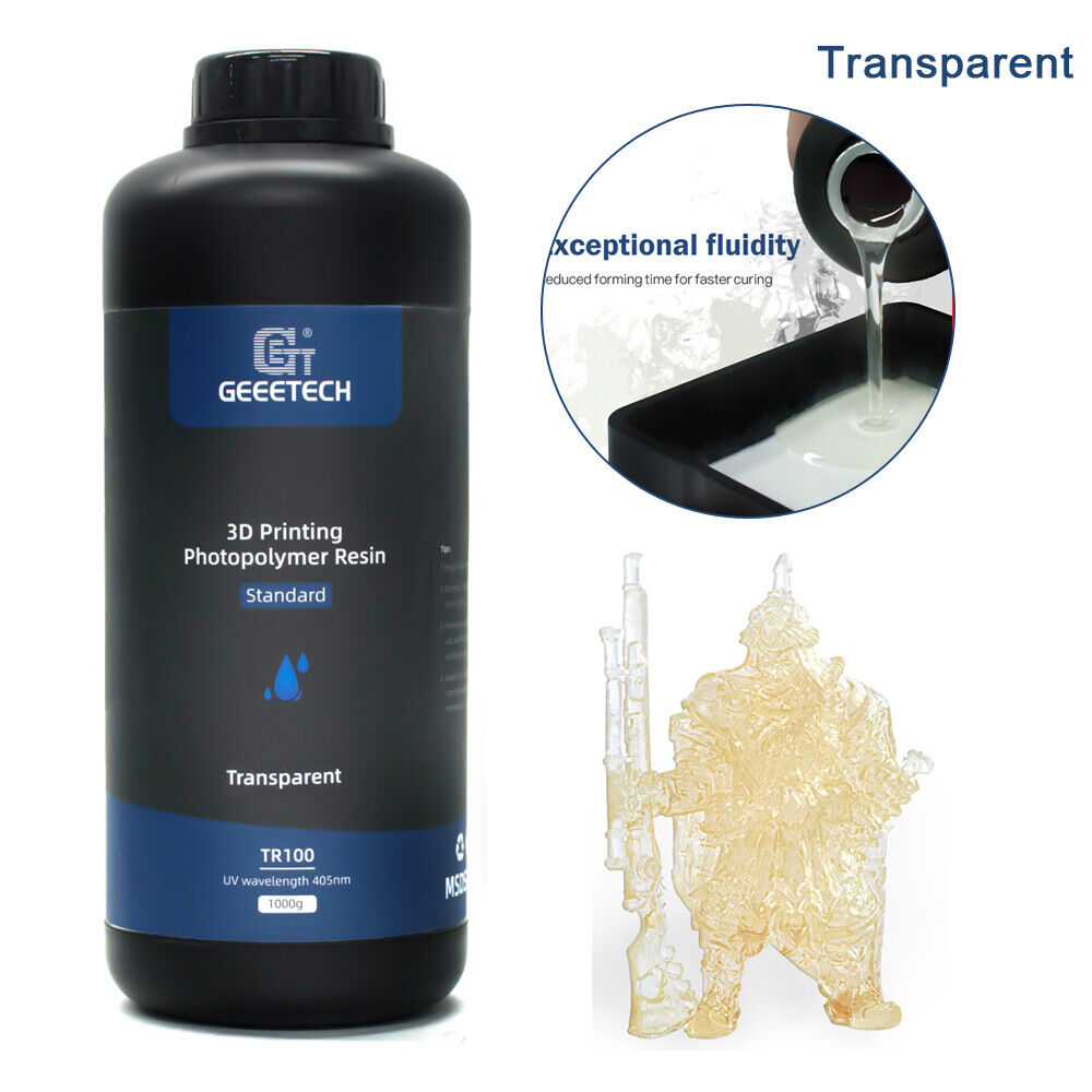 1KG Geeetech Rigid Resin Transparent UV 405nm 3D Printing Photopolymer Resin