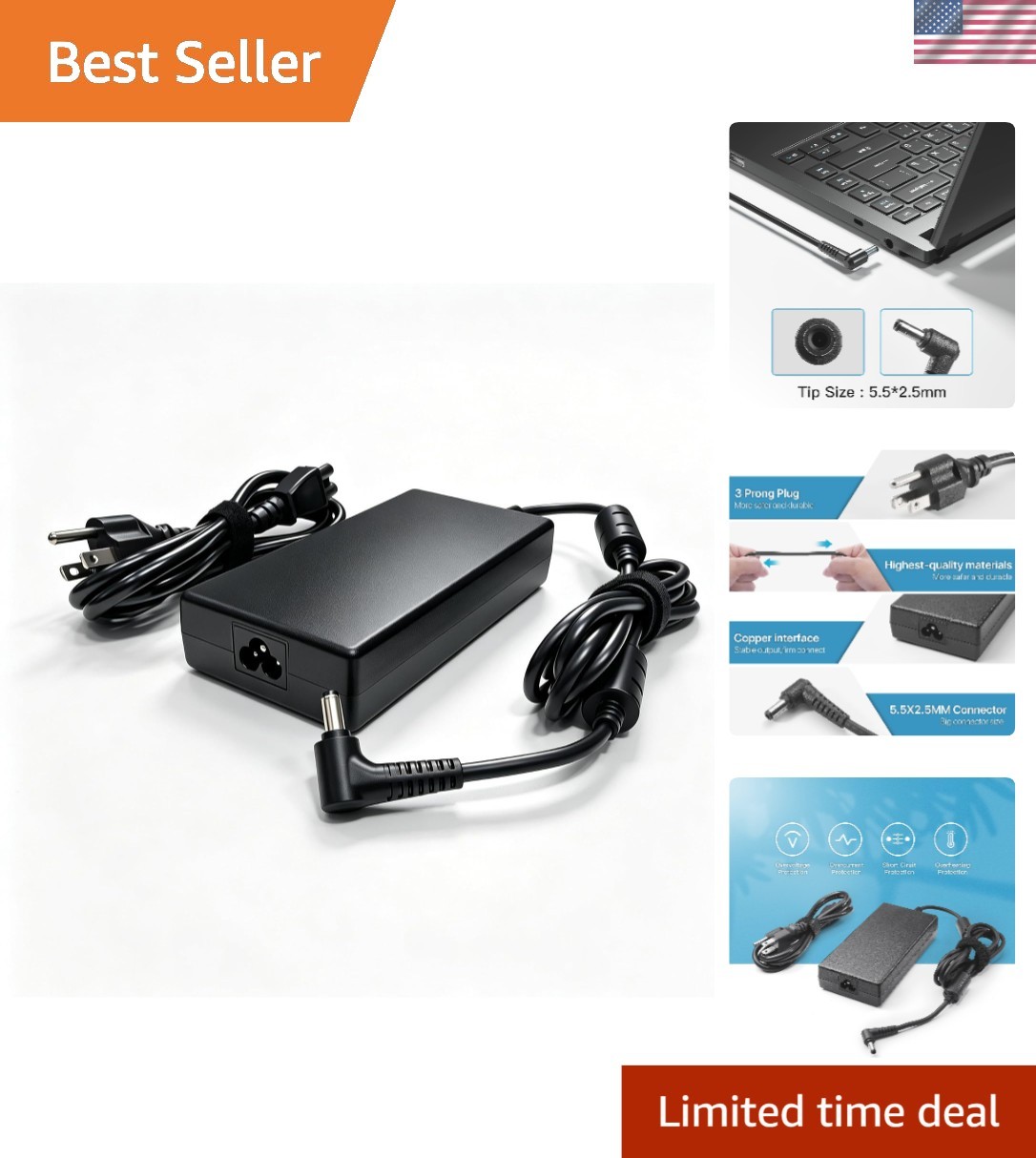 AC Adapter for MSI Gaming Laptop Charger 180W 150W 120W