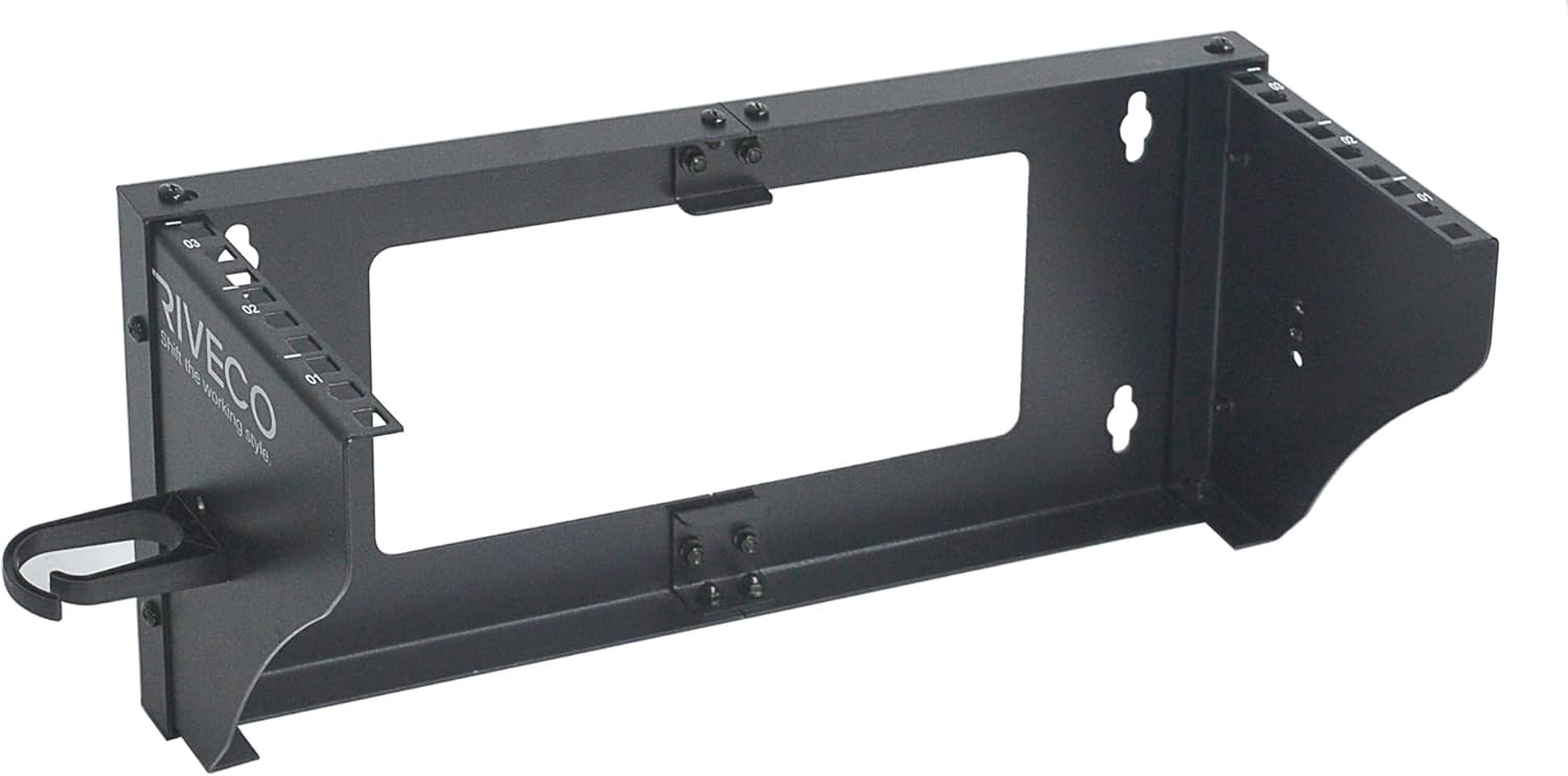 RIVECO 3U Wall Mount Rack for Network Reinforced Heavy Load 66LBS 3U, black 