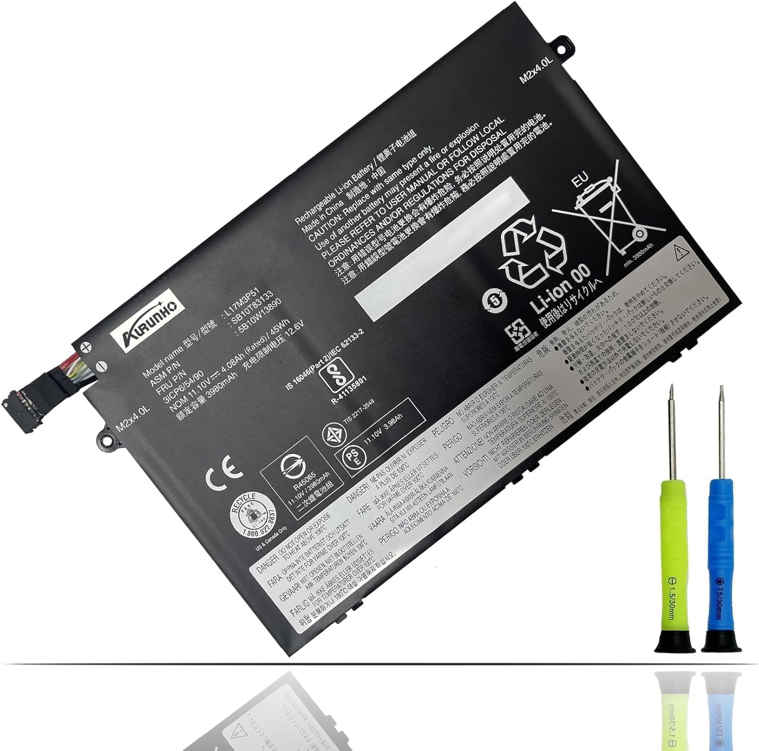L17M3P51 Laptop Battery Replacement for Lenovo ThinkPad E15 E14 Gen 1 2019 E595