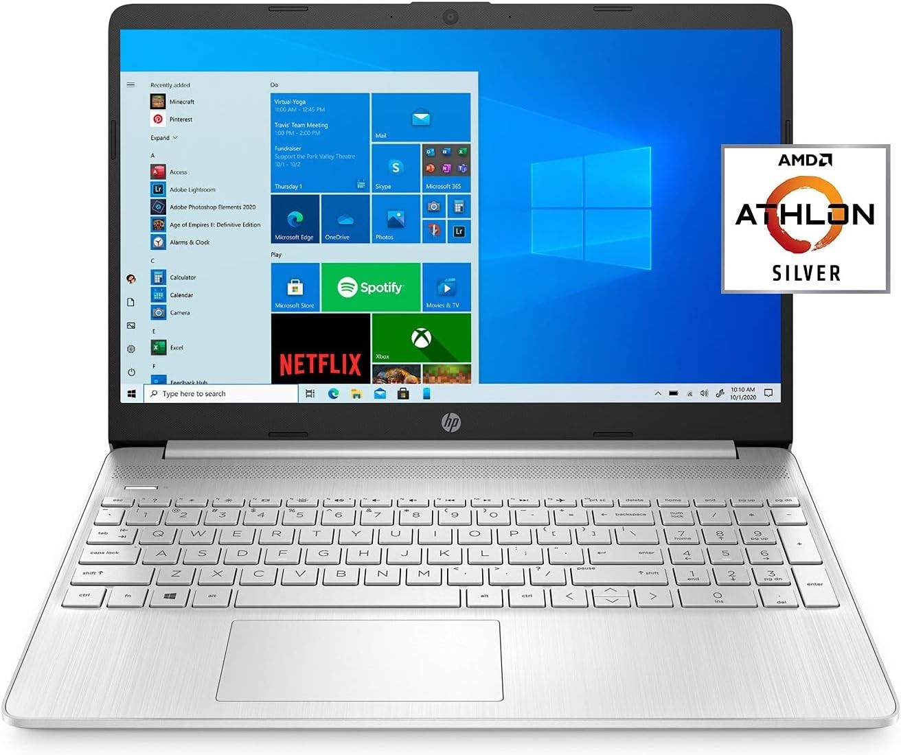 HP 15.6inch FHD, Athlon N3050, 4GB RAM, 128GB SSD Windows 10 Home 15-ef1001wm